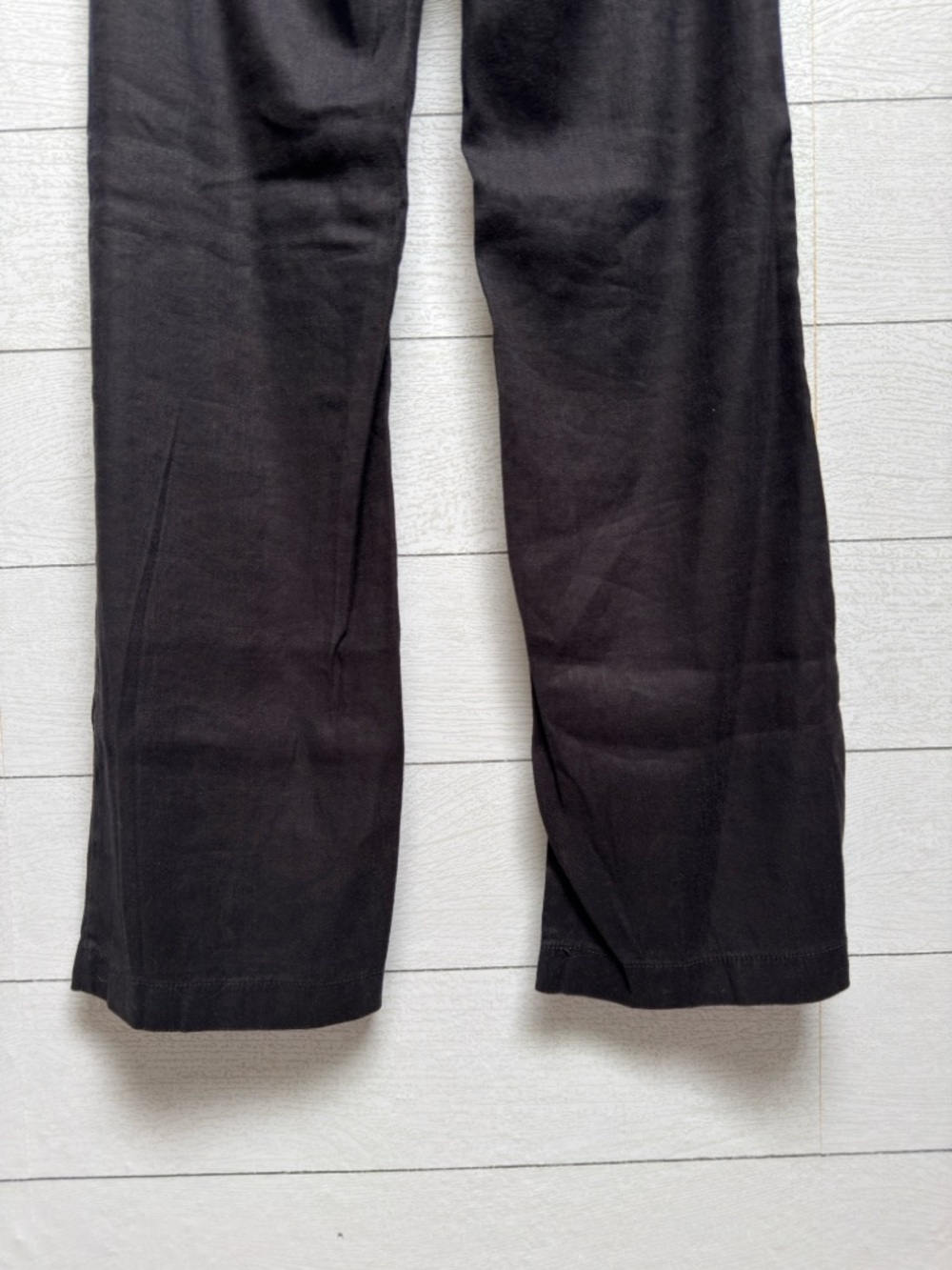 Curves 360 NYDJ Black Linen Blend Straight Leg Pants Stretch Slim Size 4 - Picture 13 of 16